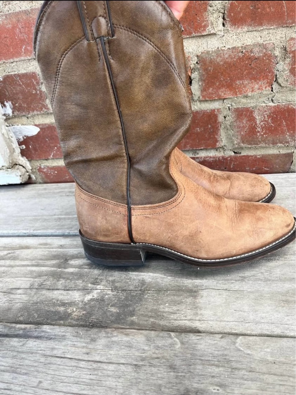 Women’s Laredo Classic Two-Tone Leather Cowboy Boots - Brown/Tan